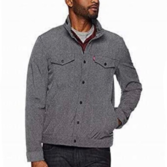 Levi’s Soft Shell Commuter Trucker Snap Button Jacket Gray Size Small